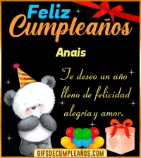 Te deseo un feliz cumpleaños Anais